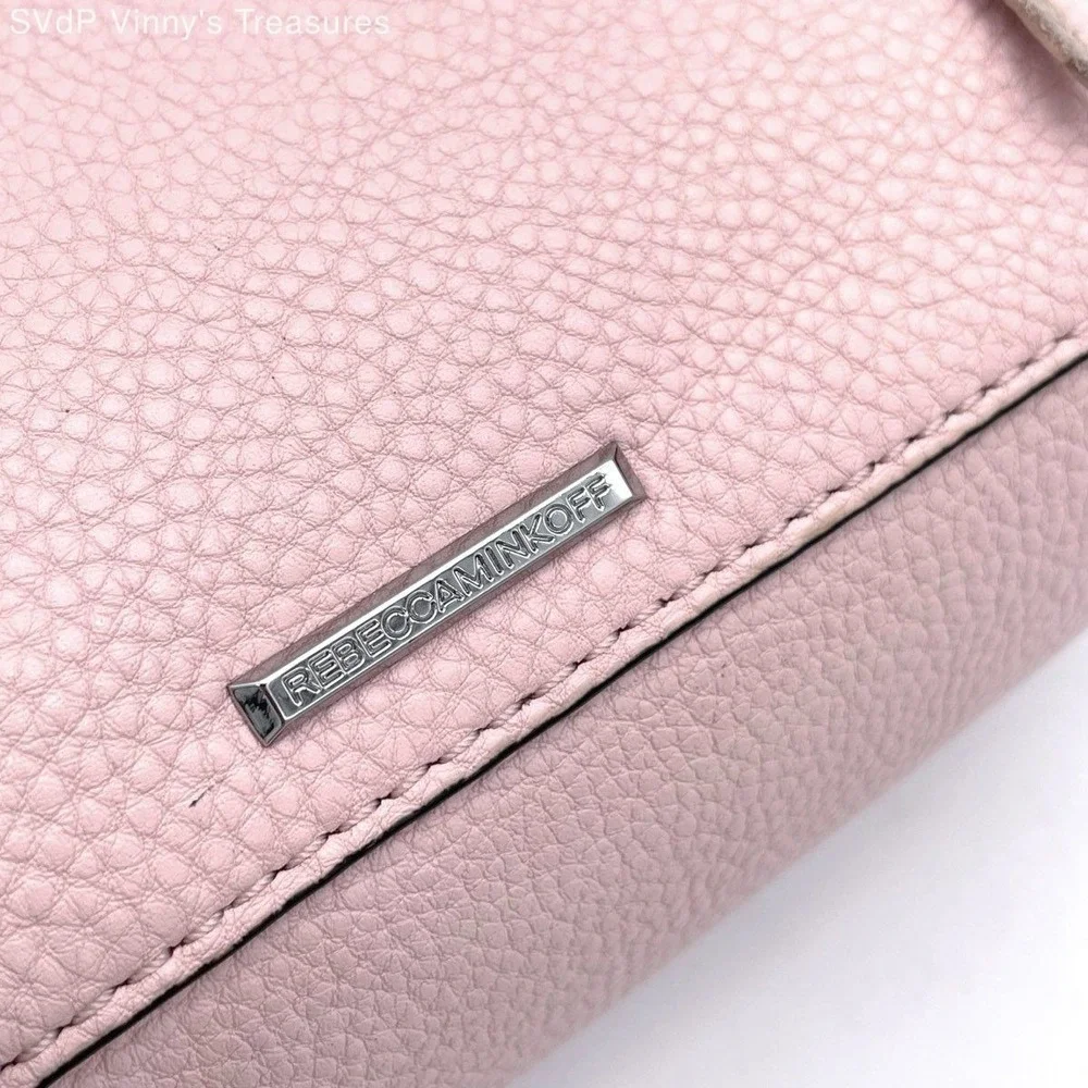 Rebecca Minkoff Women's Pink Pebbled Leather Regan Mini Satchel Handbag COA